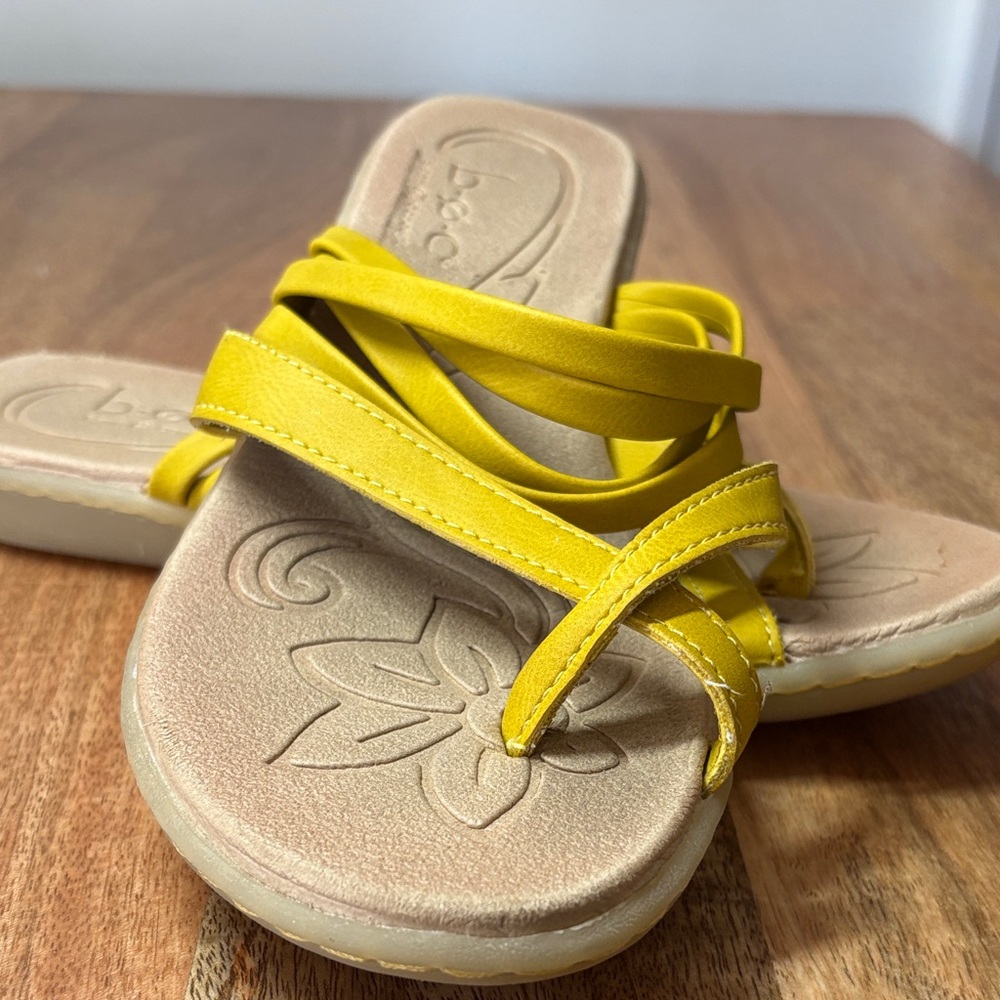 BOC Manmade Yellow Thong Sandals size 6
